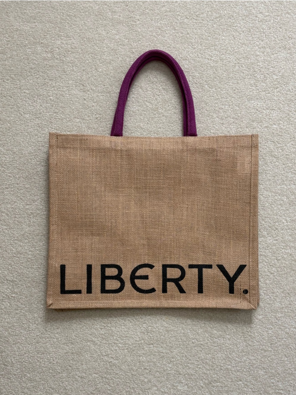 NWOT Liberty London Women’s Liberty Building Jute Tote Bag. - Picture 6 of 8